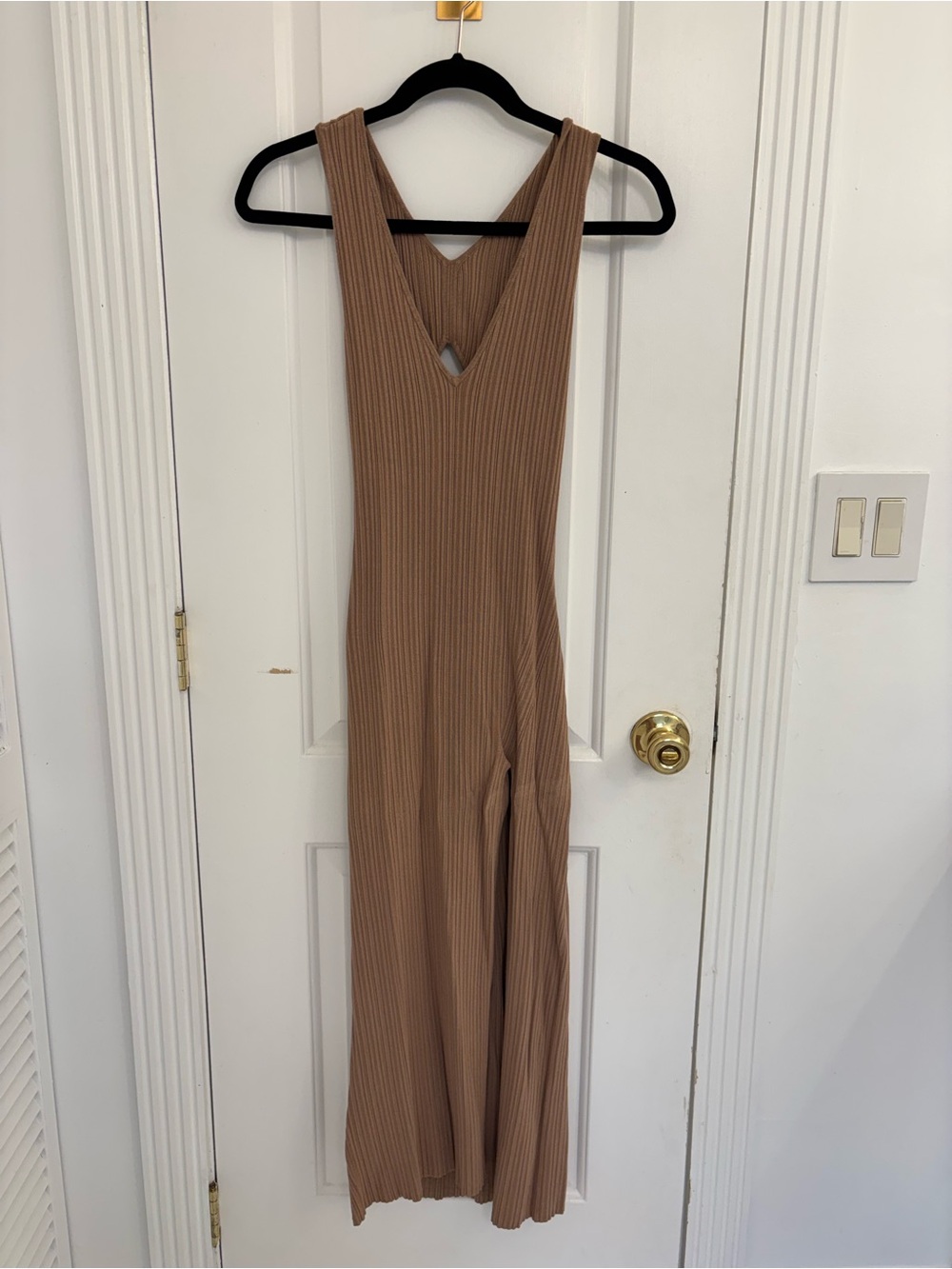 Michael Costello x Revolve Ribbed V-Neck Dress